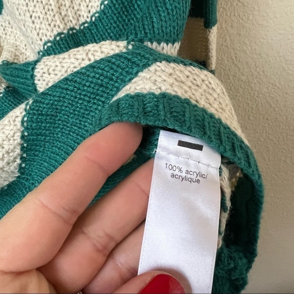 Knit sweater High Low Maurices Small Green & Cream - Picture 5 of 5